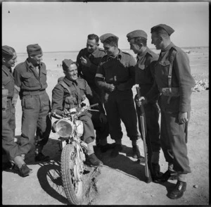 Private Goad, DCM, on motorcycle, Egypt