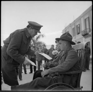 Major General Freyberg presenting certificates of award to soldiers at Helwan Hospital, Egypt - Photograph taken by M D Elias