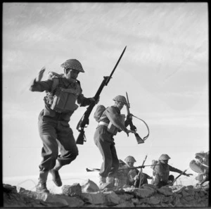 New Zealanders training at assault with the bayonet, Maadi