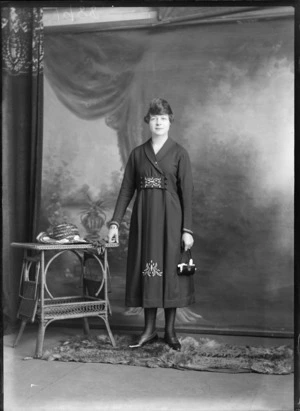 Studio portrait of an unidentified woman, possibly Christchurch