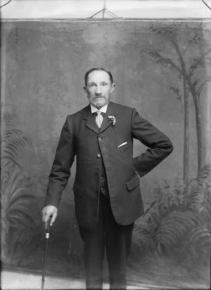Studio portrait of an unidentified man with whiskers, possibly Christchurch