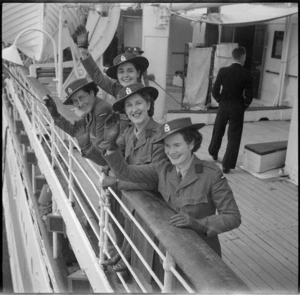 Members of Women's War Service Auxiliary arriving in Egypt, World War II