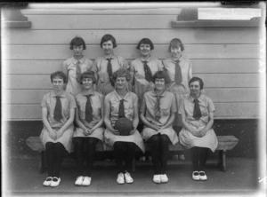 Clive girl's basketball team in uniform, Hawke's District