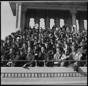 Section of the crowd at the NZEF v Rest of Egypt rugby match at Alexandria, Egypt
