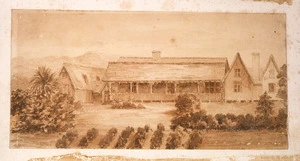 [Codrington, Robert Henry (Rev)], 1830-1922 :[House in Nelson rented by Bishop Hobhouse. [1860?].