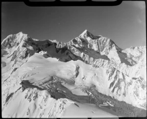 Mountain's Cook and Tasman on the left, Westland