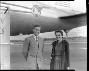 Miss Beverley Cooper and Mr Richard Gilson, passenger arrivals on a Pan American World Airways flight
