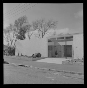 Entrance of unidentified building, [Wellington]