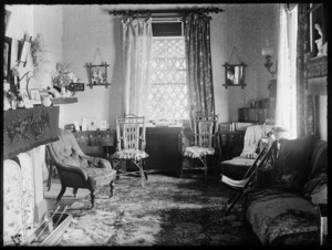 Drawing room in Mrs Gunder's house, Rotorua