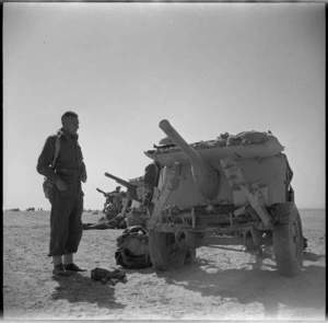 Anti tank gunners awaiting orders to take up position on manoeuvres after the Libyan Campaign, Egypt