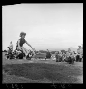 Longjump competitor for Laykold Cup meeting, Petone