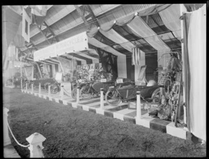 Display of Harley Davidson Motorcycles, at an exhibition, for Jones Bros Ltd, the New Zealand distributors