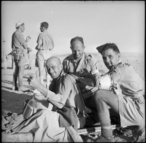 Wounded New Zealander appears cheerful, Minqar Qaim, Egypt - Photograph taken by H Paton