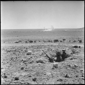 Shells landing in NZ area at Minqar Qaim, Egypt - Photograph taken by W A Whitlock