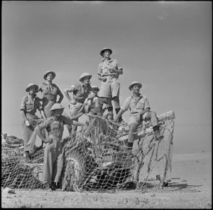 NZ gun crew during a lull in the desert fighting, Egypt