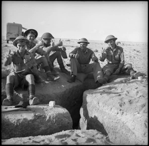 Group of New Zealanders in the El Alamein area, World War II - Photograph taken by H Paton