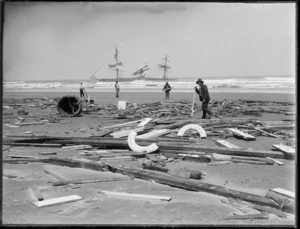 Items washed up from the wreck of the ship "Forrest Hall" on Ninety Mile Beach
