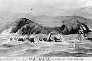 Artist unknown :Wreck of the S S Mataura, near the Magellan Straits