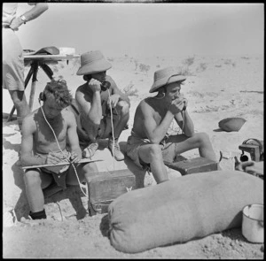 Detachment of Artillery Signals in touch with OP, Egypt, World War II - Photograph taken by H Paton