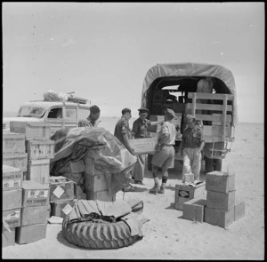 YMCA supplies truck loaded with 'comforts' for soldiers at front line, Egypt, World War II - Photograph taken by H Paton