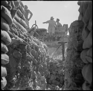 Looking out of dugout at El Alamein, Egypt - Photograph taken by H Paton