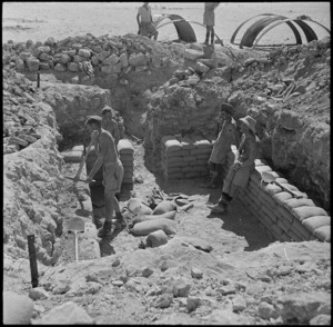 An HQ being dug at El Alamein, Egypt - Photograph taken by H Paton