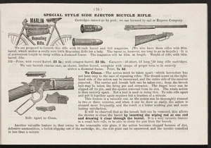 A & W McCarthy (Firm): Special style side ejector bicycle rifle [1902]