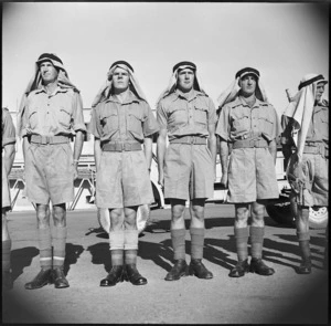 Members of a NZ LRDG patrol on parade for General Auchinleck in Cairo