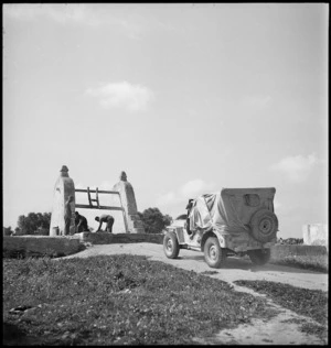 Jeep used to draw water from a well in Tunisia, World War II - Photograph taken by Harold Gear Paton