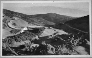 Mountain road in Greece with vehicles on it, World War II