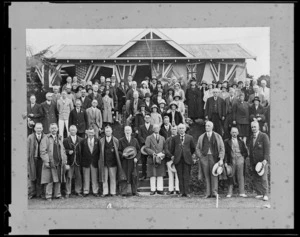 Group outside the Remuera Bowling Club, Auckland
