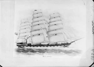 Photograph of a painting depicting the sailing ship Blair Athole