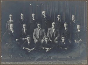 Group photograph of gentlemen wearing uniform