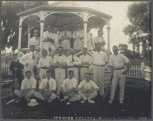 Group photograph of cricket team, Wairoa