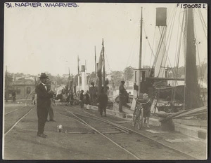 Wharf, Port Ahuriri, Napier, with Mayor John Vigor Brown