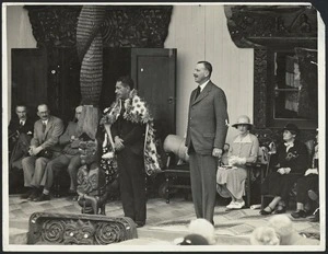 Governor General Viscount Galway speaking on the Turangawaewae Marae in Ngaruawahia, Waikato