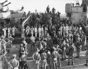 Troops disembarking in Egypt after the evacuation of Crete