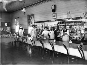 Tearooms and staff, Wanganui Railway Station