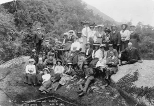 Group at the top of the falls, George Sound