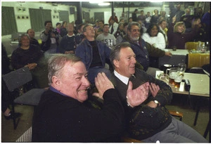Ken Douglas watching golfer, Micheal Campbell on TV - Photograph taken by John Nicholson