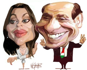 Veronica Lario and Silvio Berlusconi. 5 May 2009