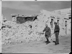 General Johann Theodor von Ravenstein with a British staff officer at Tobruk, Libya, during World War II