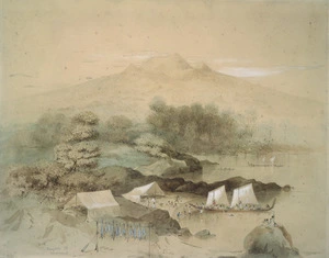 Heaphy, Charles 1820-1881 :Rangitoto Id. Extinct volcano. No 2 [1850s?]