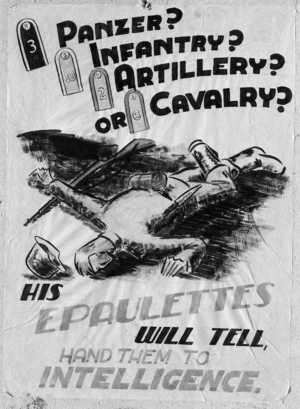 Security poster in a series drawn by Nevile Lodge in World War II