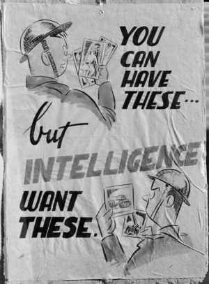 A security poster drawn by Nevile Lodge in World War II