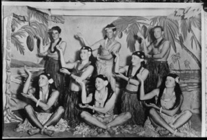 NZ prisoners of war in Maori concert party costume, Oflag 6B, Warburg, Germany