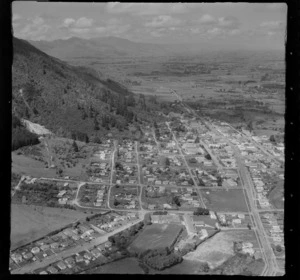 Te Aroha, Waikato Region, showing housing and part of hill