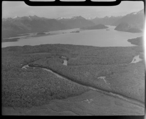 Waiau River, Manapouri, Fiordland, including Shallow Bay in the background