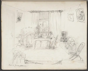 Nairn, Betsey Wright, fl 1845-1883 :[Two women in a parlour] First of January 1883.