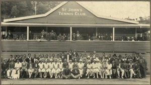 Group portrait at the 1927 New Zealand Maori Tennis Tournament in Wanganui